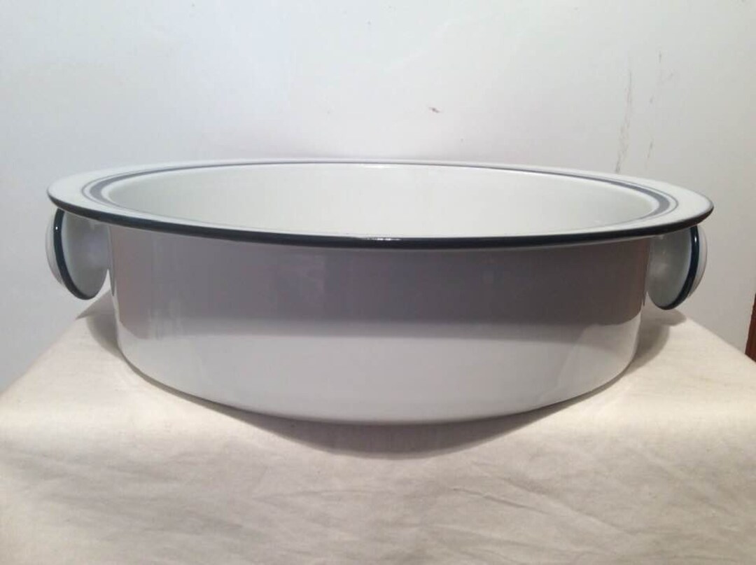 Vintage Dansk Christianshaven Blue Large Handled Vegetable Casserole