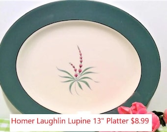 Rare Vintage - Homer Laughlin - Lupine - Cavalier Eggshell - 13 1/2" Platter