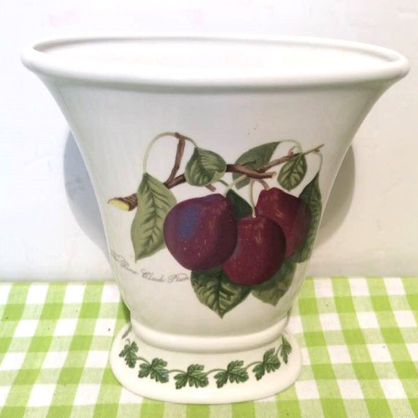 Rare Vintage Portmeirion Pomona - Reine Claude Plum - Oval Vase