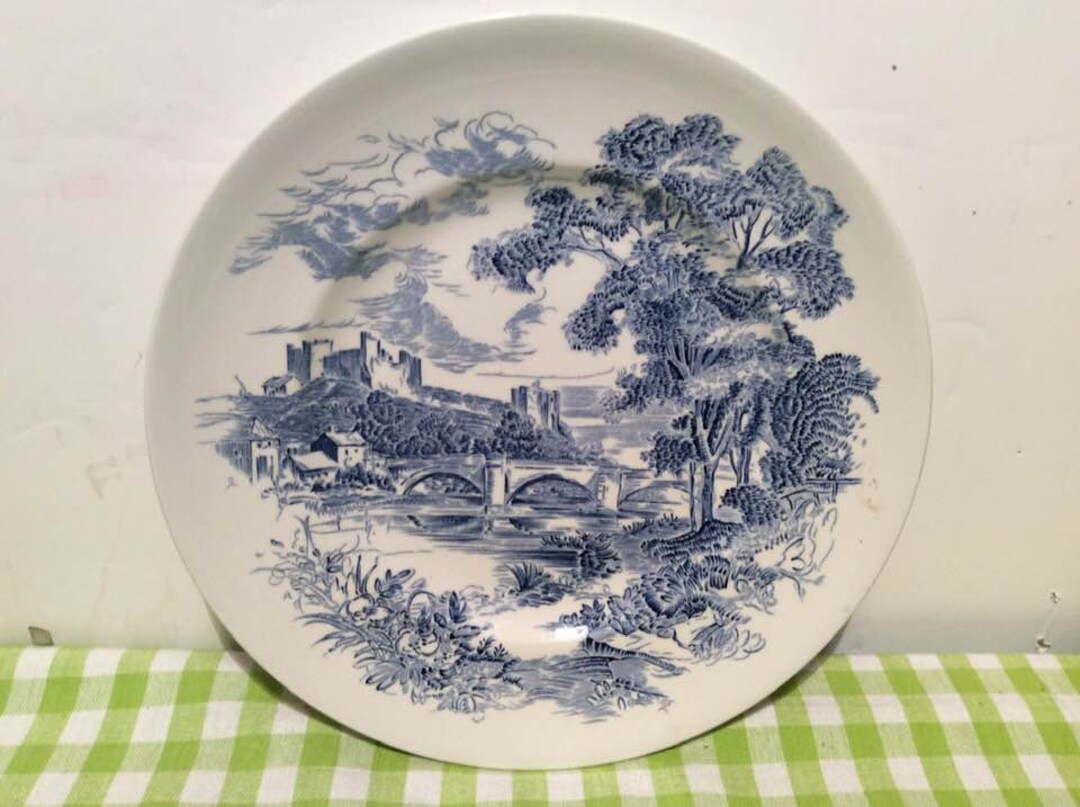 Rare Vintage Wedgwood Countryside Blue Dinner Plate English Countryside