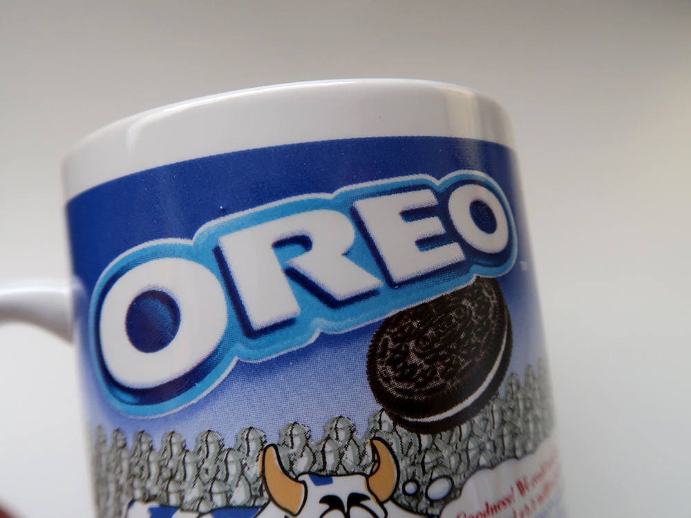 2 Vintage Oreo Coffee Mugs Oreo Cookie Design with Cows Etsy