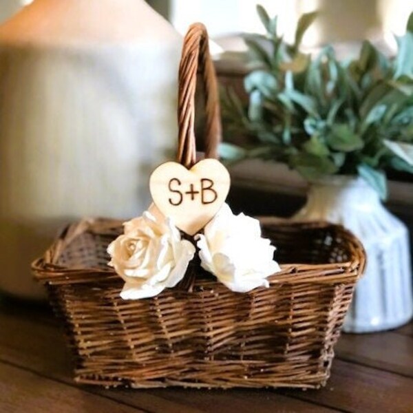 Rustic Flower Girl Basket Etsy