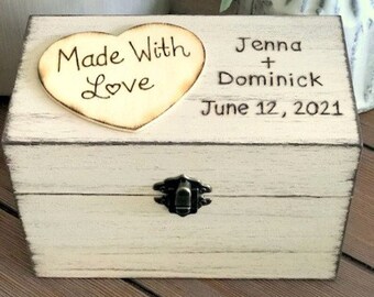 Personalized Recipe Box - Wedding Gift - Bridal Shower Gift - 4x6  Recipe Card Storage - Your Choice of Color