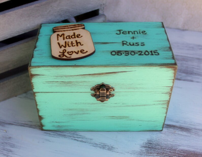 Personalized Recipe Box Bridal Shower Gift Farmhouse Recipe Storage