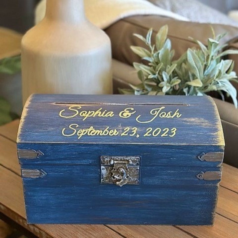 Rustic Card Box With Slot Wedding Card Boxes Nautical Etsy