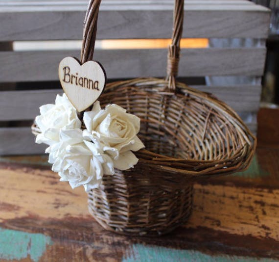 Rustic Flower Girl Baskets Country Barn Wedding Etsy