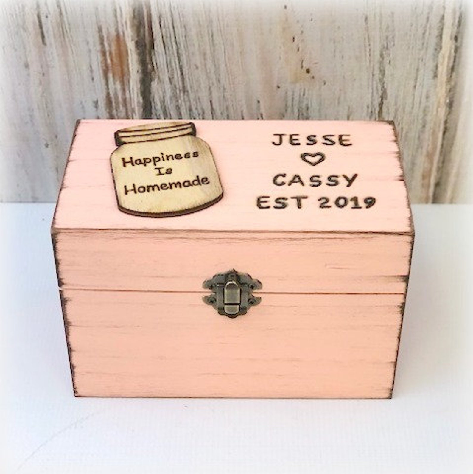 Rustic Recipe Box 4 X 6 Recipe Box Wood Recipe Box bridal Etsy