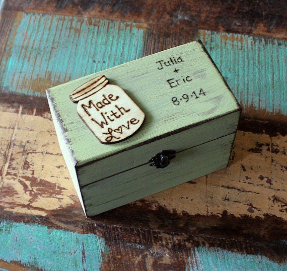 Rustic Recipe Box Personalized Recipe Box 4x6 Recipe Cards Etsy