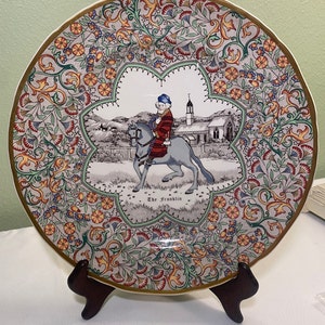 Vintage 1983 Mason's Ironstone Chaucer's Canterbury Pilgrims Plate. "The Franklin" plate. 10"