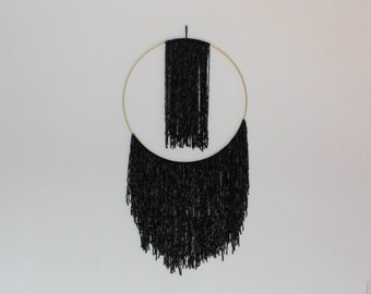 Black Velvet Yarn and Silver Wreath