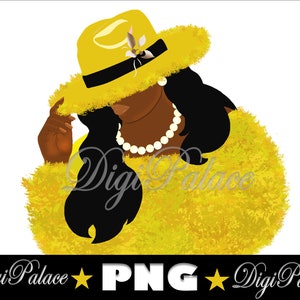 Black Woman Fedora Hat Clipart: Sorority Sistah PNG