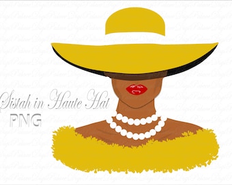 Clipart fedorahoed zwarte vrouw: Afro-Amerikaanse vrouwenclub Sistah (PNG)