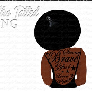 TATTED QUEEN PNG Black Lady Png, Tattooed Afro Girl Png, Natural Hair