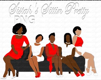 cute homework clipart black and white Sorority Sistah Clipart, Sitting, Natural Hair, Black Woman, Black Girl, African American, Sisterhood, Red, White, Curvy Girls, Women, PNG