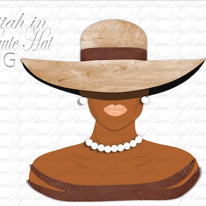 Brown Leather Fedora Hat, Natural Hair, Black Woman, Black Girl, African American, Sisterhood, Women, PNG