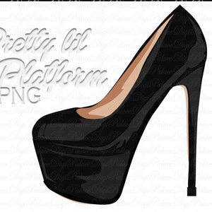 Glitter Platform Heel PNG: Stiletto Clipart (Digital Download)