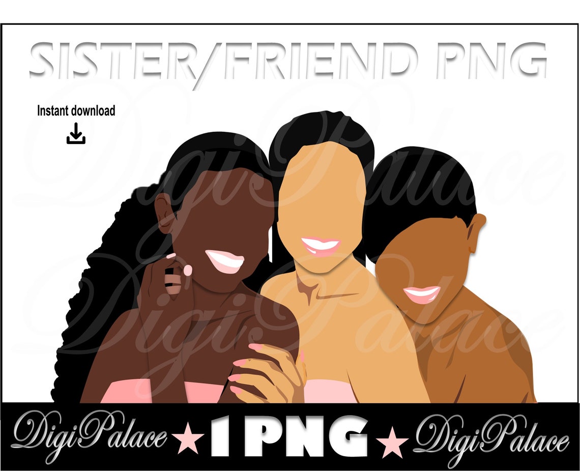 African American Best Friends Clipart Black Girl Clipart - Etsy