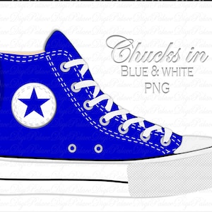 Blue and White Platform Shoe PNG Clipart (Digital Download)