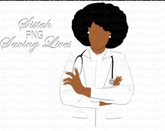 Zwarte vrouwelijke arts, png-afbeelding: Sistah Saving Lives (digitaal ontwerp)