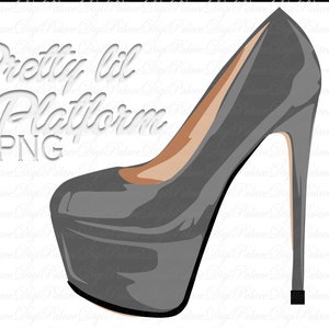 Glitter Platform Heel PNG: Stiletto Clipart (Digital Download)