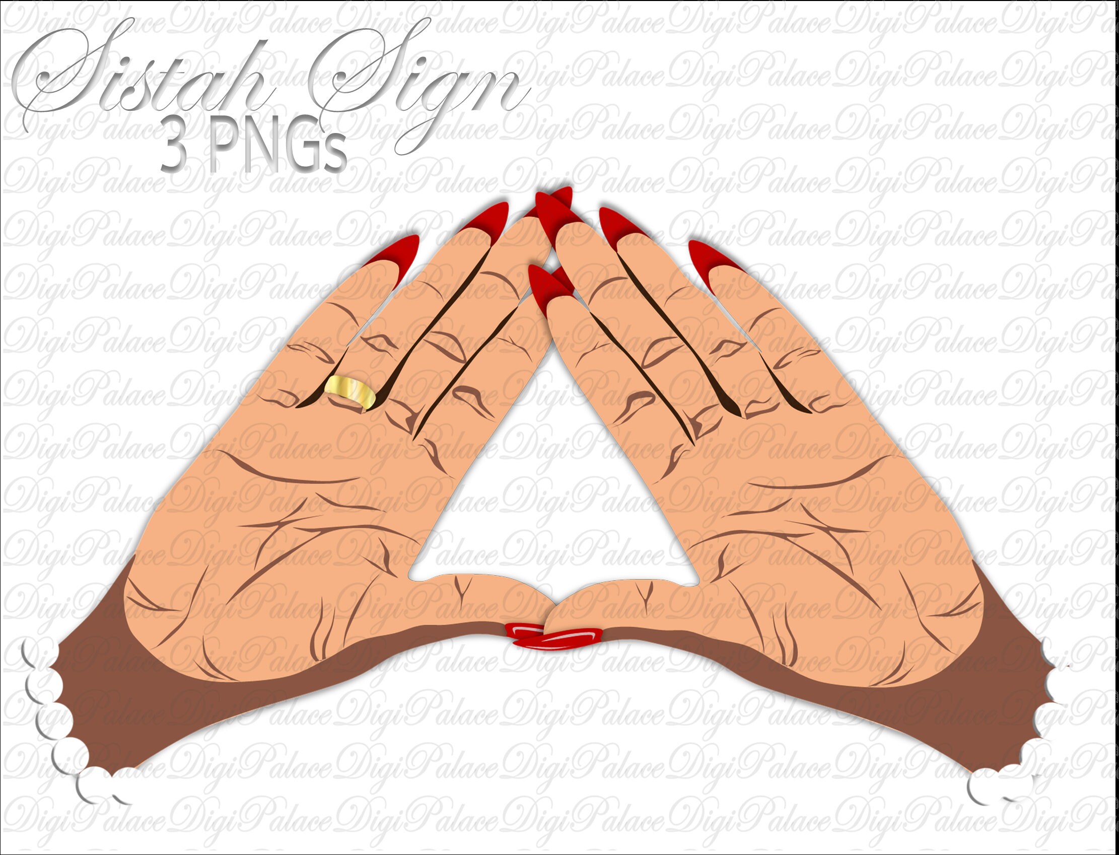 Sorority Hand Symbol PNG Bundle: Red and White Greek Signs (3 Pngs) - Etsy