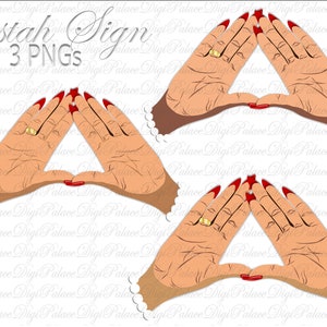 Black Greek Hand Symbol Signs l Sorority and Frat Hand Symbol Signs  PNG Bundle Red and White