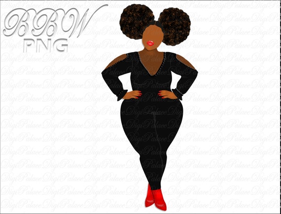 BBW Afro Puff PNG Dicke schöne schwarze Frau PNG Afro - Etsy.de
