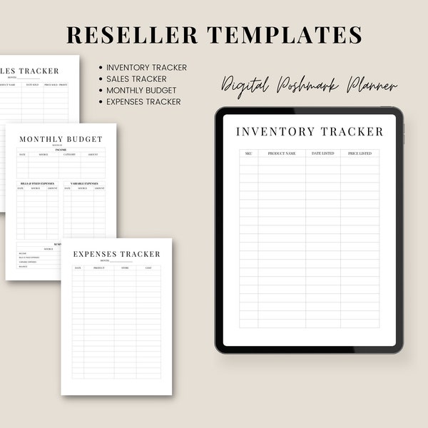 Inventory Tracker, Inventory Management, Poshmark Inventory, Inventory Log, Reseller Sales, Inventory Sheet, Reseller Inventory
