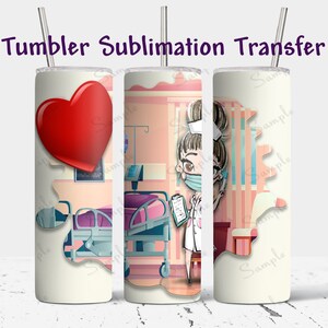 Glitter Nurse Tumbler SUBLIMATION TRANSFER, Ready To Press