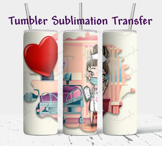 Nurse - 20 oz Skinny Tumbler Sublimation Transfers