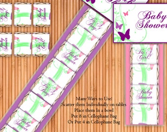 Butterfly - Baby Shower Printable Hershey Nugget Wrappers Kit - Instant Download