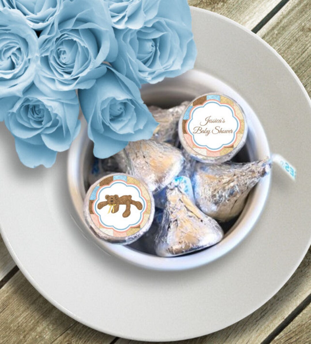 Bear Necessities Baby Shower or Birthday Party Instant Download EDITABLE PDF, DIY Hershey Kisses
