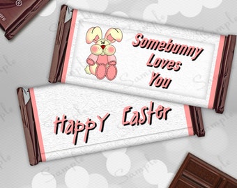 Happy Easter Somebunny Loves You Printable Hershey Candy Bar Wrappers - Instant Download - Bunny