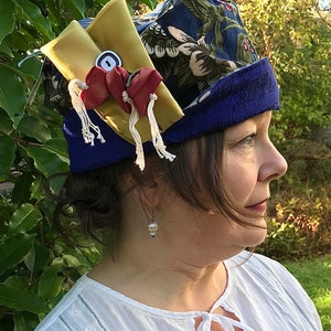 Sybil Louise Cloche Blue Floral Velvet