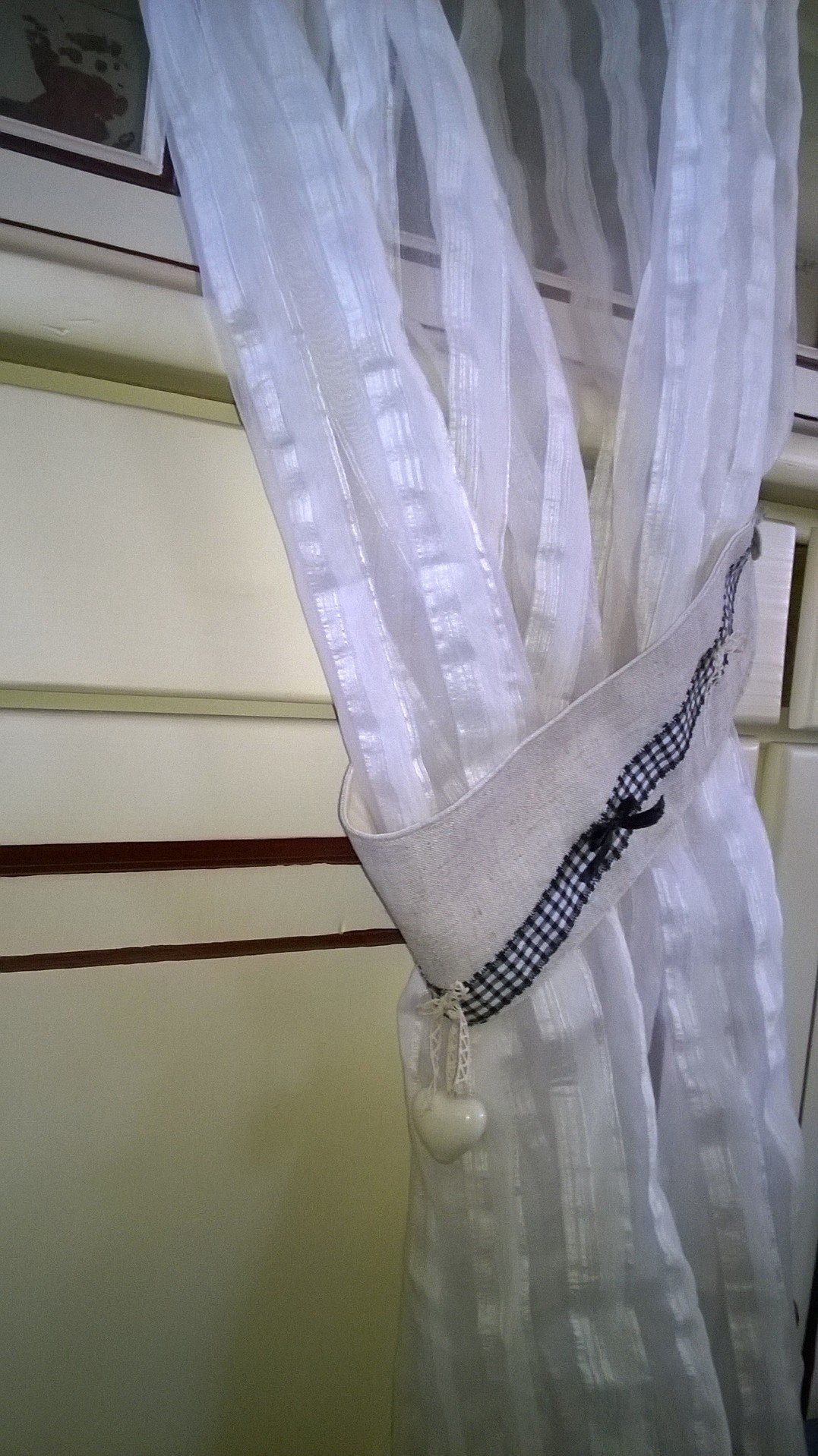 Embrasse Pour Rideau , Lin, Vichy, Coquillages