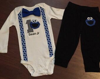 Cookie Monster 1st Birthday Cookie Monster Boy Birthday Etsy