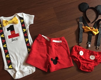 Mickey Mouse 1st Birthday Outfit Etsy