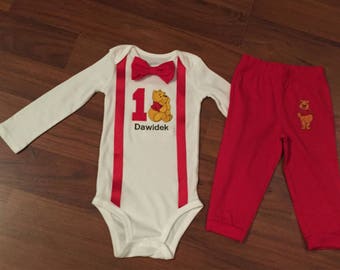 winnie the pooh 1st birthday boy outfit