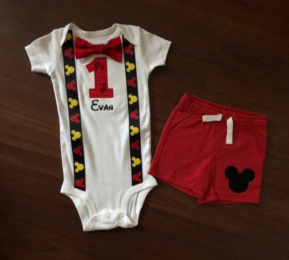 Mickey Mouse Inspired 1st Birthday Boy Shorts Outfit 1st Etsy
