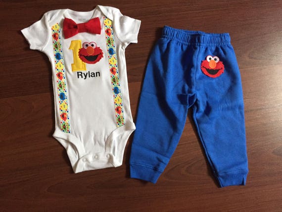 Elmo Inspired First Birthday Baby Boy Outfit Baby Boy 1st Etsy