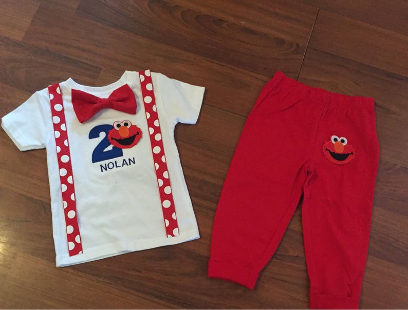 Elmo 2nd Birthday Elmo Boy Birthday Outfit Baby Boy Second Etsy