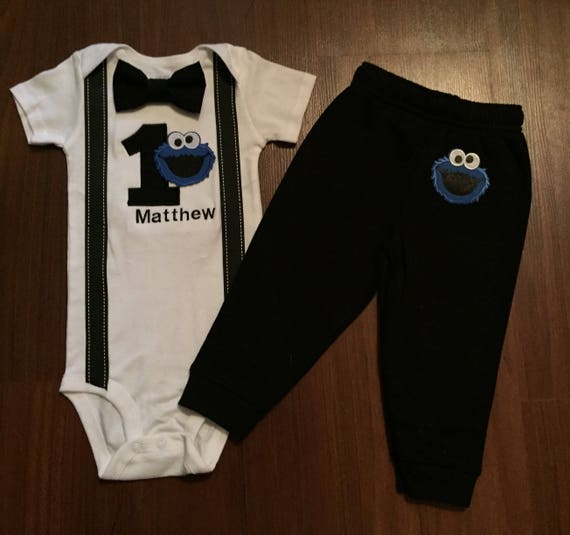 cookie monster 1st birthday boy outfit