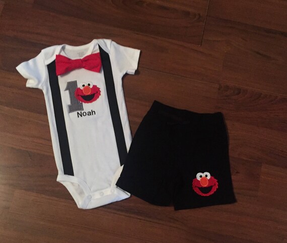 Sale Elmo 1st Birthday Elmo Boy Birthday Outfit Baby Boy Etsy