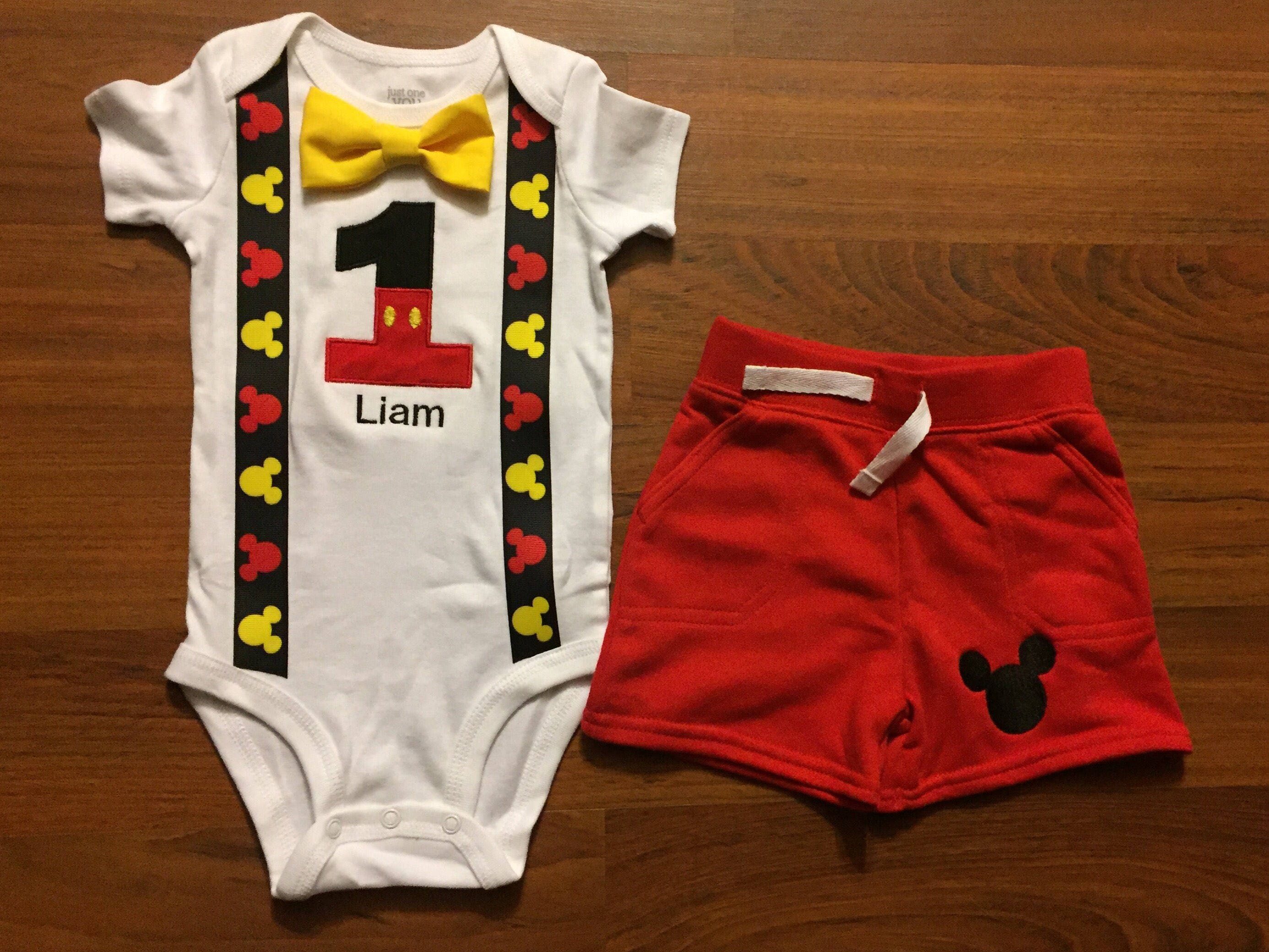 Sale Mickey Mouse Inspired 1st Birthday Boy Outfit 1st Etsy