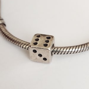 Authentic PANDORA Retired 925 Sterling Silver Dice Bead, Charm #790116