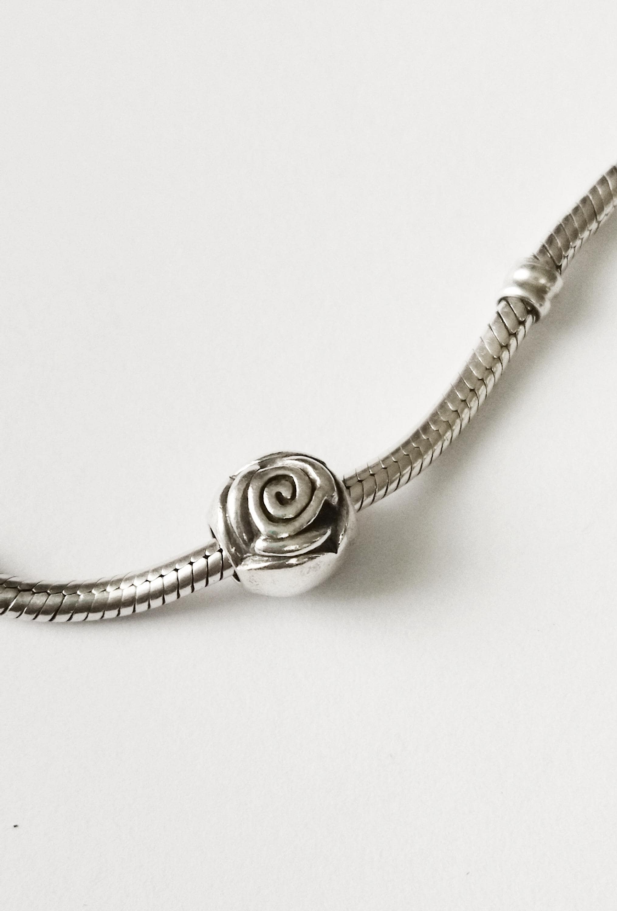 Authentic Pandora Sterling Silver Rose Bud Flower Charm Retired