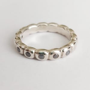 Authentic Pandora Sterling Silver Ice Stackable Ring with white CZ Size 57/ 8 , ALE925