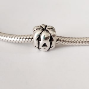 Authentic Pandora Jack O Lantern Pumpkin Sterling Silver Charm Bead-925 Silver-Ale