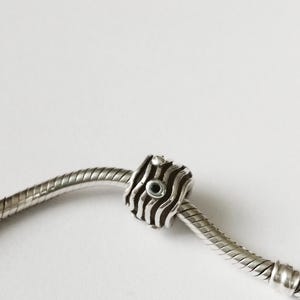 Authentische Pandora Retired Sterling Silber Line Bead mit klaren Zirkonia - 790182CZ