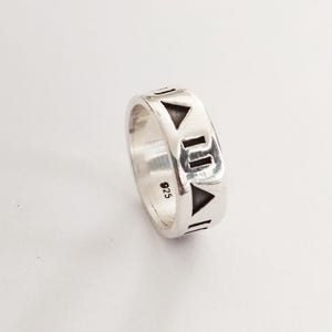 Authentic Vintage Pandora Sterling Silver Aztec Pattern Ring, size 56/ 7,5